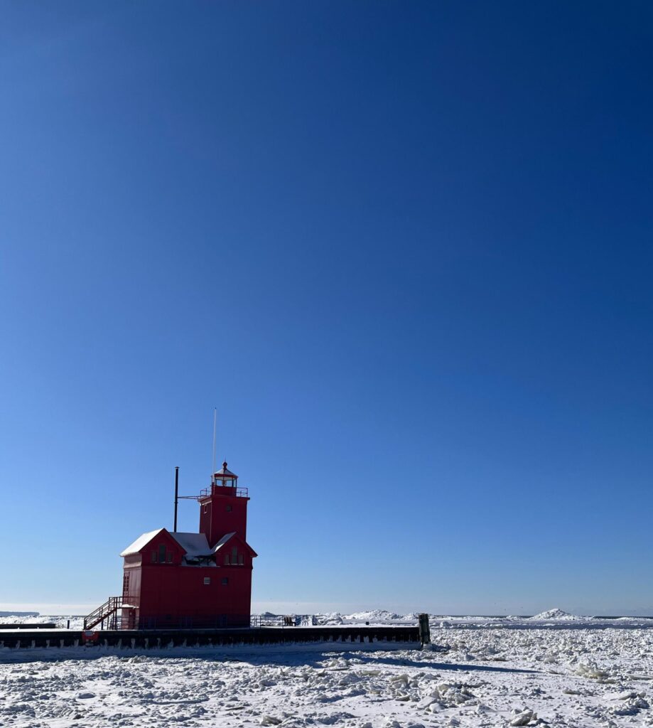 Snow Covered Channel & Big Red