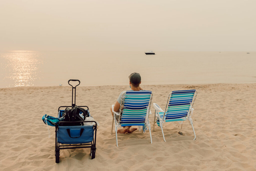 Relaxing by Lake Michigan in Holland
